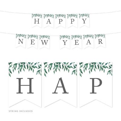 Greenery Happy New Year - 4 x 5.5 Inch Image 1