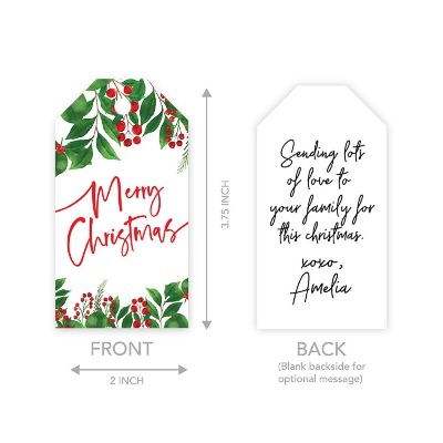 Greenery Holly To/From Christmas Tags Image 1