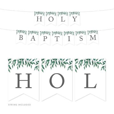Greenery Holy Baptism - 4 x 5.5 Inch Image 1