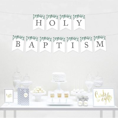 Greenery Holy Baptism - 4 x 5.5 Inch Image 1