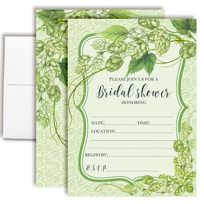 Greenery Hops Bridal Shower Party Invitations Image 1