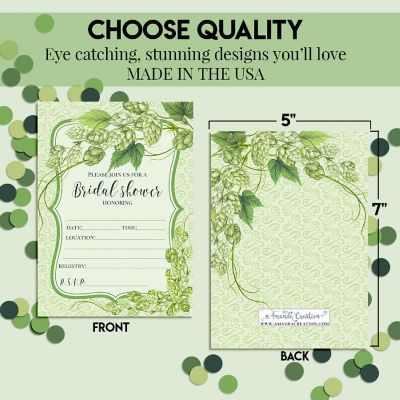 Greenery Hops Bridal Shower Party Invitations Image 3