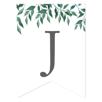 Greenery Just Married Banner - 4 x 5.5 Inch Image 3