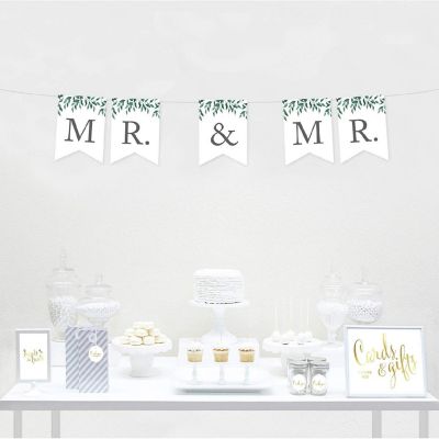 Greenery Mr &amp; Mr Banner - 4 x 5.5 Inch Image 1