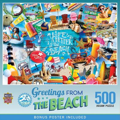 Greetings From the Beach - 500 Piece Jigsaw Puzzle Image 1