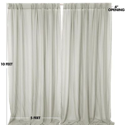 Grey Chiffon Backdrop Curtains Image 1
