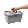 Grey Large Locking Storage Bins with Lids &amp; Handles- 3 Pc. Image 1