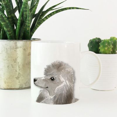 Grey Poodle Up Close Ceramic Mug Image 1