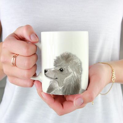 Grey Poodle Up Close Ceramic Mug Image 1