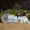 Grey Snowflake Pattern 2.5" X 10 Yds. Ribbon (Set Of 2) Wired Polyester Image 2