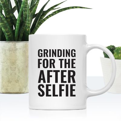 Grinding for the Selfie Ceramic Mug Image 1