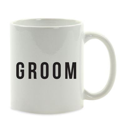 Groom Black Calligraphy Ceramic Mug Image 2