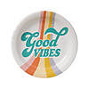 Groovy Good Vibes Retro Party Paper Dinner Plates - 8 Pc. Image 1