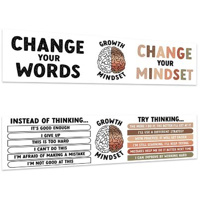 Growth Mindset Classroom Banner - 13 x 48 Inch Image 1