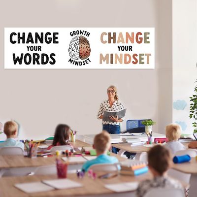 Growth Mindset Classroom Banner - 13 x 48 Inch Image 1