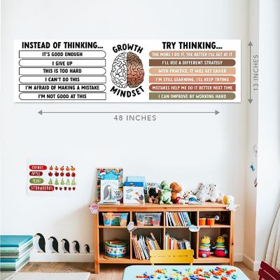 Growth Mindset Classroom Banner - 13 x 48 Inch Image 3