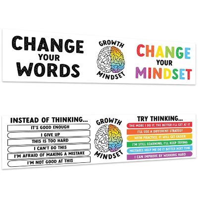 Growth Mindset Classroom Banner - 13 x 48 Inch Image 1