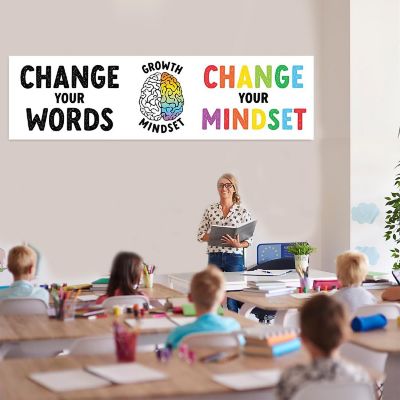Growth Mindset Classroom Banner - 13 x 48 Inch Image 1
