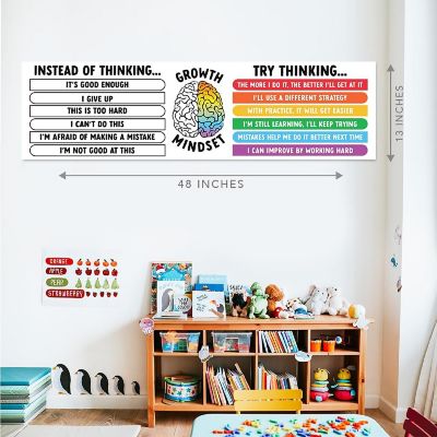 Growth Mindset Classroom Banner - 13 x 48 Inch Image 3