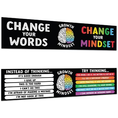 Growth Mindset Rainbow Banner 2PC 13x48 Image 1