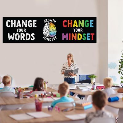 Growth Mindset Rainbow Banner 2PC 13x48 Image 1