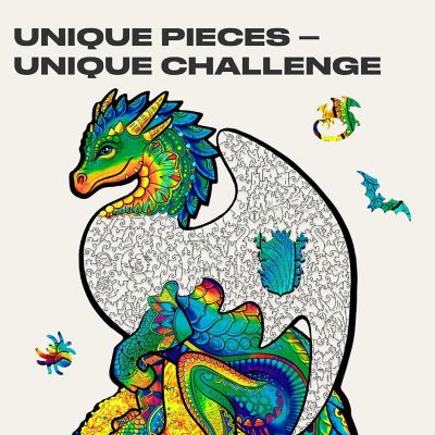 Guarding Dragon 330 Piece Shaped Wooden Jigsaw Puzzle Image 1