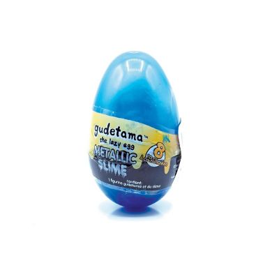 Gudetama The Lazy Egg Metallic Slime & Mini Figure  Blue Image 1