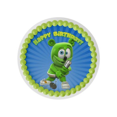 Gummy Bear Dance 8" Round Edible Cake Topper Image 1