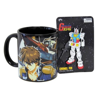 Gundam Wing Pilot 11oz Coffee Mug with Enamel Pin Image 1