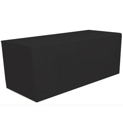 GW Linens Black 4' ft.x 2.5' Ft. Fitted Polyester Tablecloth Table Cover Image 1