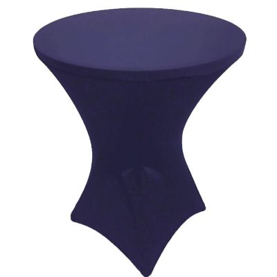 GW Linens Navy Blue 32" x 43" Cocktail Spandex Fitted Stretch Tablecloth Table Cover Wedding Banquet Party Image 1