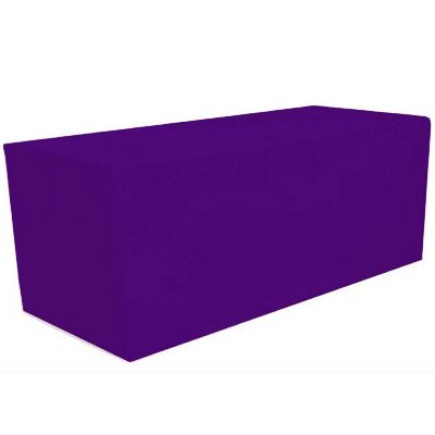 GW Linens Purple 4' ft.x 2' ft. Fitted Polyester Tablecloth Table Cover Image 1