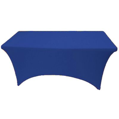 GW Linens Royal Blue 6' ft. Open Back Spandex Fitted Stretch Tablecloth Table Cover Image 2