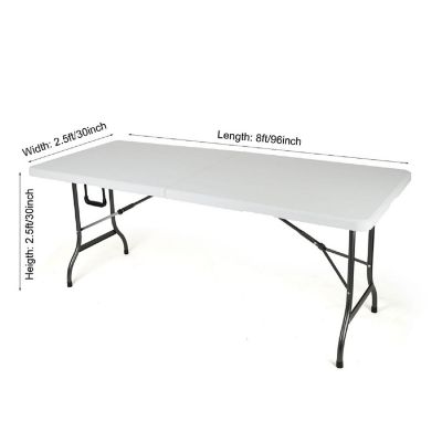 GW Linens White 8' ft. Open Back Spandex Fitted Stretch Tablecloth Table Cover Image 3