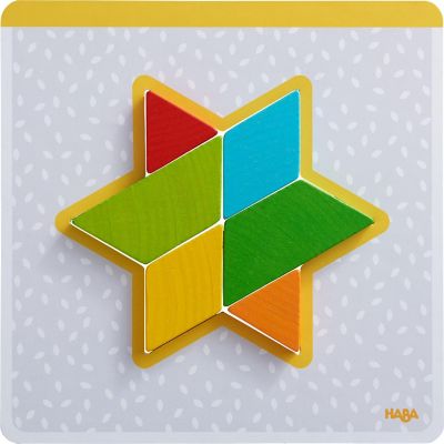HABA Colorful Shapes Beginner Tangrams Pattern Blocks Wooden Arranging Game Image 2