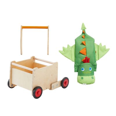 HABA Dragon Wagon - Baby's First Walker & Push Toy with Toy Storage Image 2
