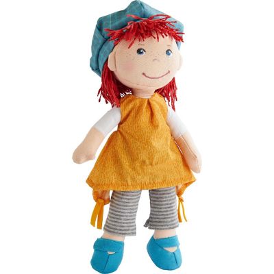 HABA Freya 12" Machine Washable Soft Doll with Red Hair, Blue eyes and Embroidered Face Image 1