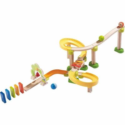 HABA Kullerbu Sim-Sala-Kling - 38 Piece Wooden & Plastic Ball Tack Set with Steep Curves and Musical Effects Image 1