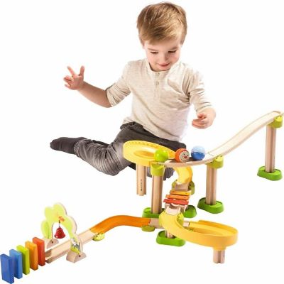HABA Kullerbu Sim-Sala-Kling - 38 Piece Wooden & Plastic Ball Tack Set with Steep Curves and Musical Effects Image 1
