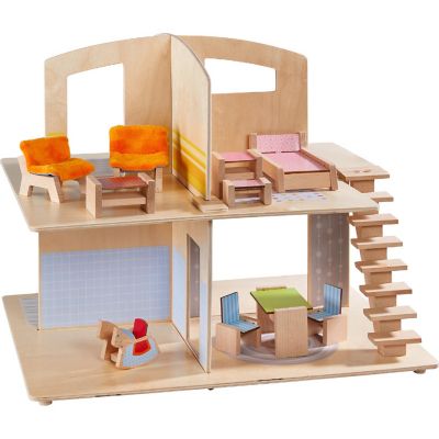 HABA Little Friends Dollhouse City Villa with 10 Pieces of Furniture Image 1