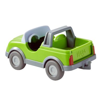 HABA Little Friends Out and About Playset with 2 Toy Figures and Green Momentum Motor Vehicle Image 3