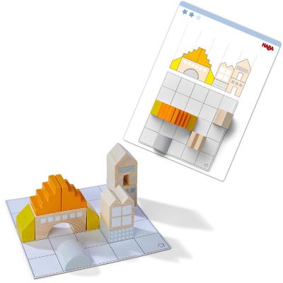 HABA Logical Master Builder Blocks - 26 Blocks with 16 Double Sided Template Cards (Made in Germany) Image 2