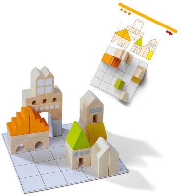 HABA Logical Master Builder Blocks - 26 Blocks with 16 Double Sided Template Cards (Made in Germany) Image 3