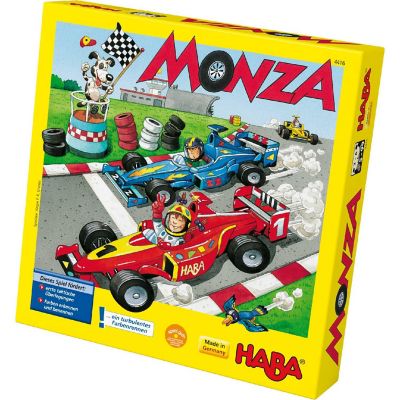 HABA Monza - A Car Racing Beginner's Board Game Encourages Thinking Skills - Ages 5 and Up (Made in Germany) Image 1