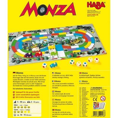 HABA Monza - A Car Racing Beginner's Board Game Encourages Thinking Skills - Ages 5 and Up (Made in Germany) Image 2