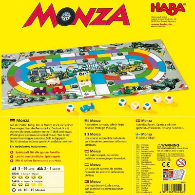 HABA Monza - A Car Racing Beginner's Board Game Encourages Thinking Skills - Ages 5 and Up (Made in Germany) Image 3
