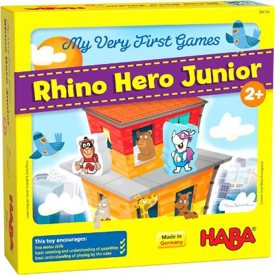 HABA My Very First Games Rhino Hero Junior Cooperative Stacking & Matching Game Image 1