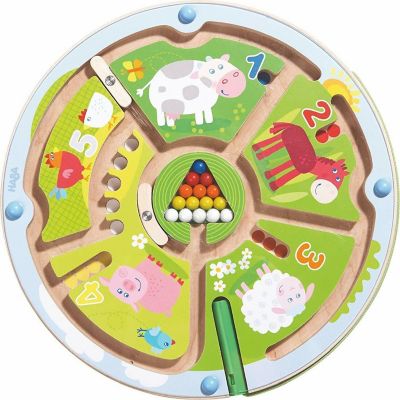 HABA Number Maze Magnetic Game STEM Toy Encourages Color Recognition, Fine Motor &amp; Counting Image 1