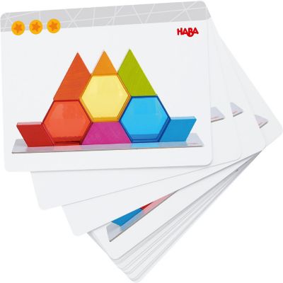 HABA Stacking Game Color Crystals with 12 Template Cards (Made in Germany) Image 2