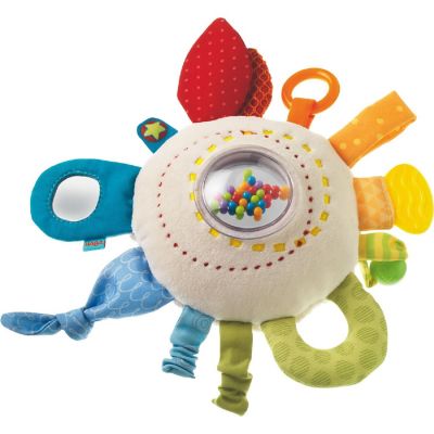 HABA Teether Cuddly Rainbow Round - Soft Activity Toy with Rattling &amp; Teething Elements Image 1